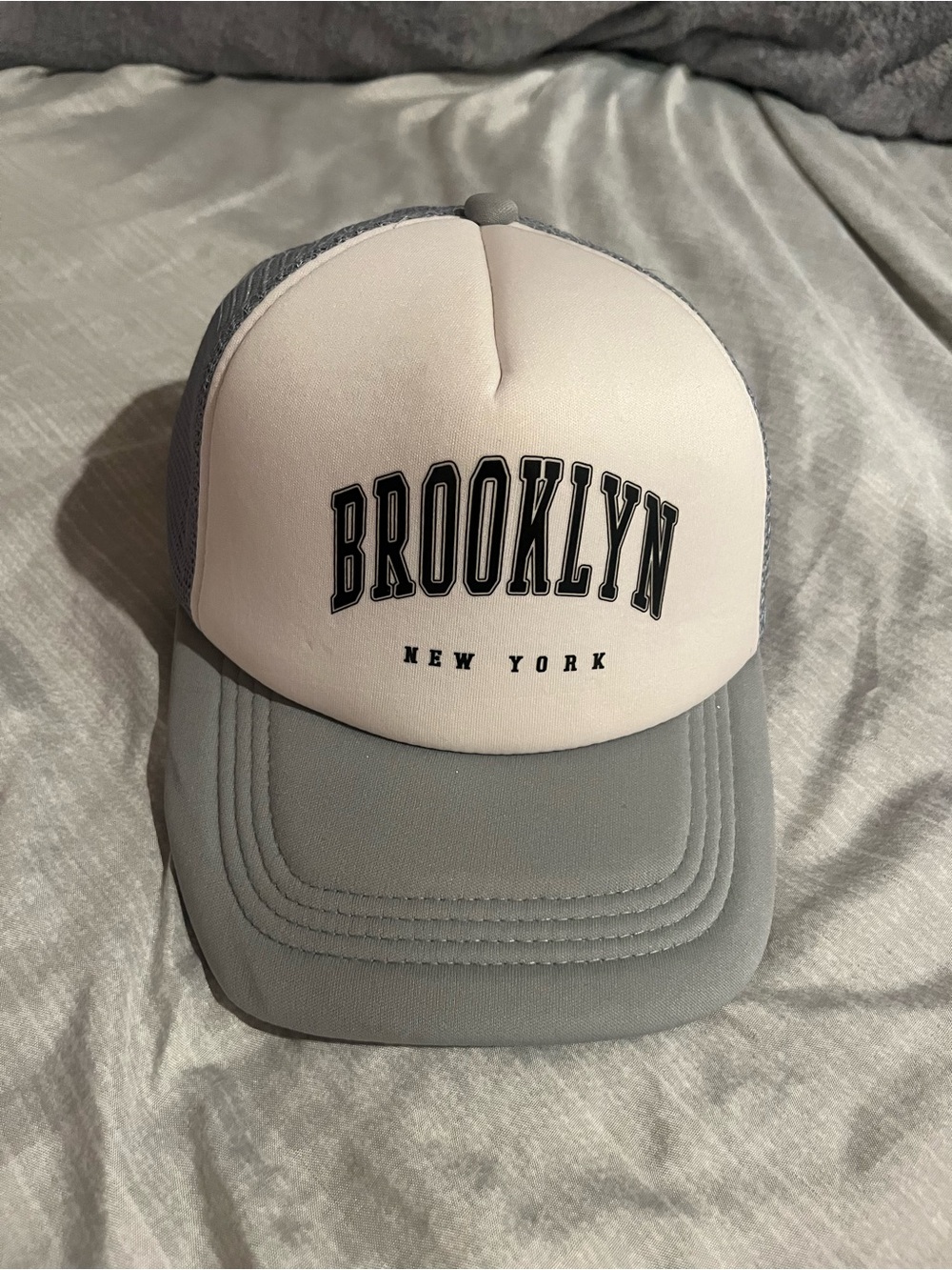 Brooklyn New York Trucker Cap - Gray/White